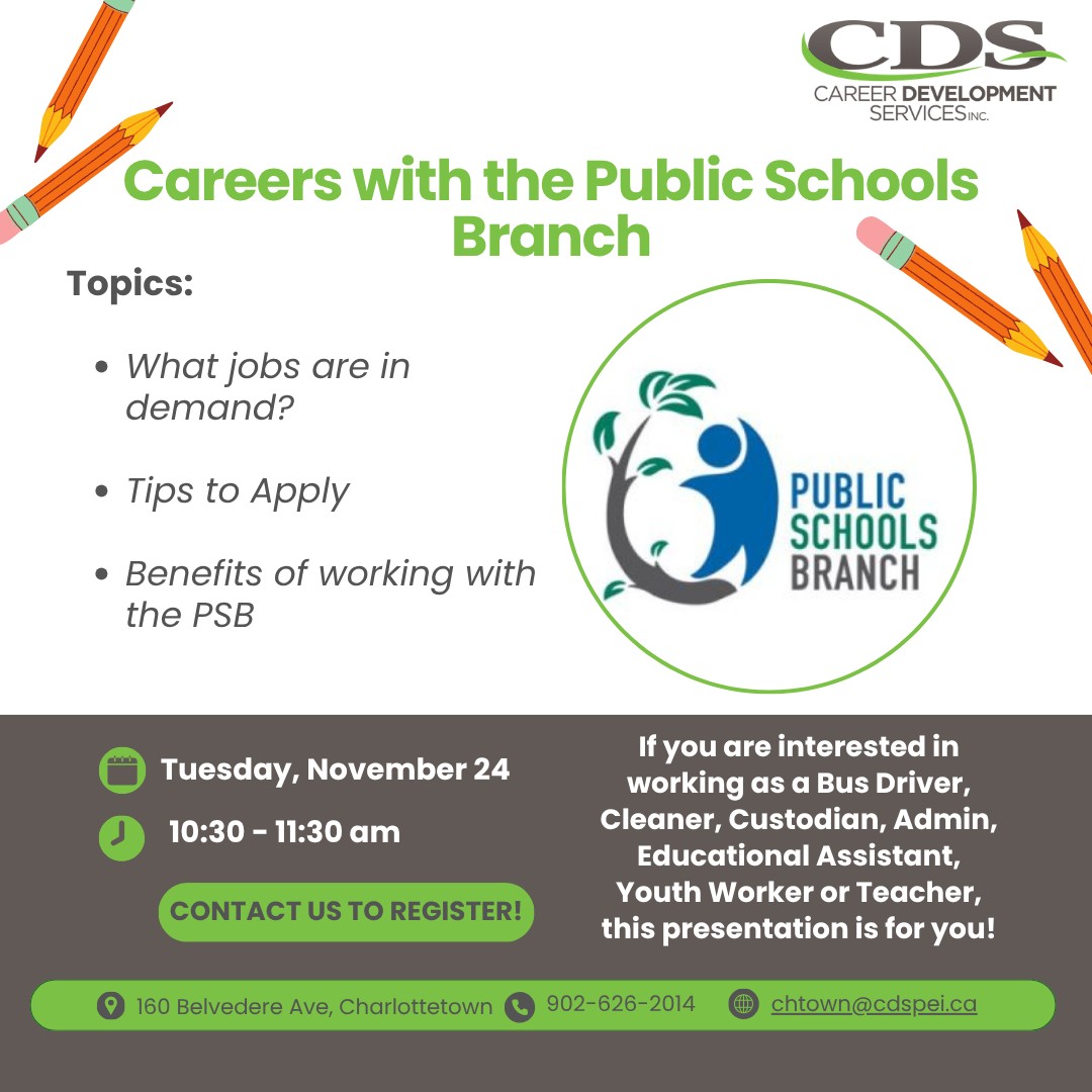 Careers with the Public Schools Branch — Career Month poster